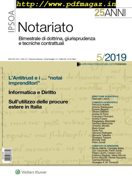 Notariato – Settembre-Ottobre 2019 Cover