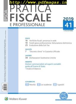 Pratica Fiscale e Professionale – 4 Novembre 2019
