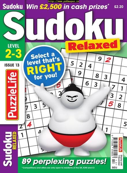 PuzzleLife Sudoku Relaxed – October 2019 Cover