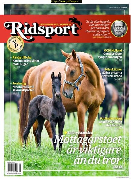 Ridsport – 26 september 2019 Cover
