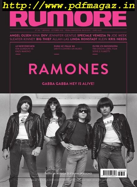 Rumore – Ottobre 2019 Cover