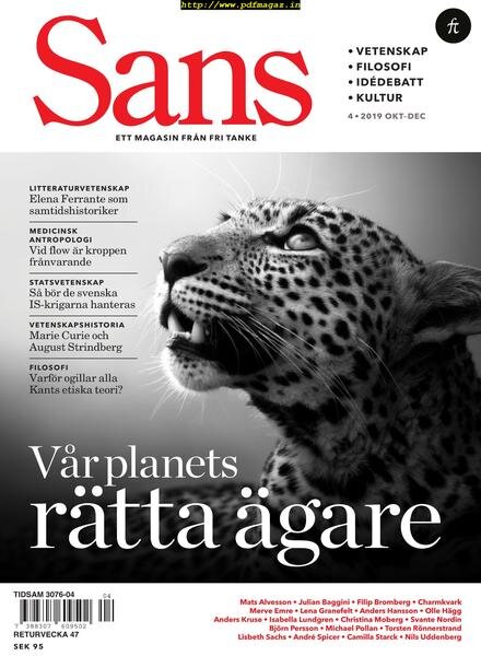 Sans – 17 september 2019 Cover