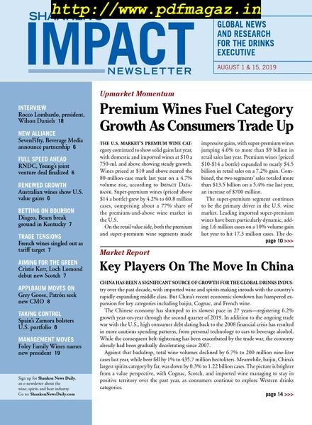 Shanken’s Impact Newsletter – August 2019 Cover
