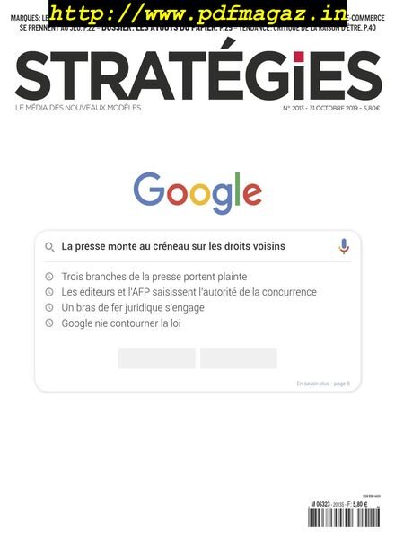 Strategies – 31 octobre 2019 Cover