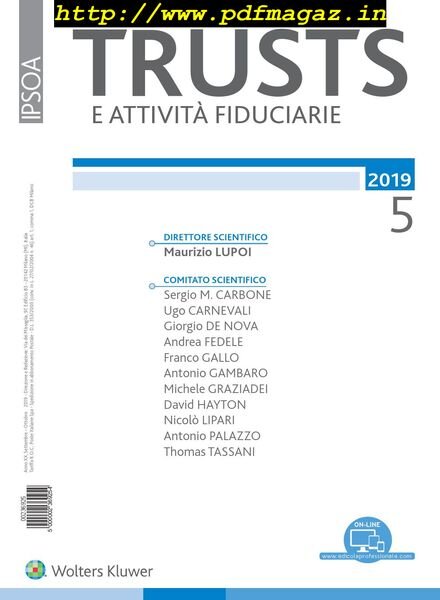 Trusts e attivita fiduciarie – Settembre-Ottobre 2019 Cover