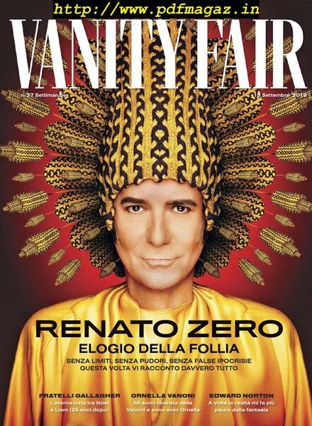 Vanity Fair Italia – 18 settembre 2019 Cover