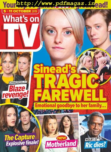What’s on TV – 05 October 2019 Cover