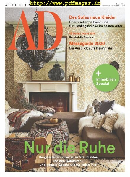 AD Architectural Digest Germany – Dezember 2019 Cover