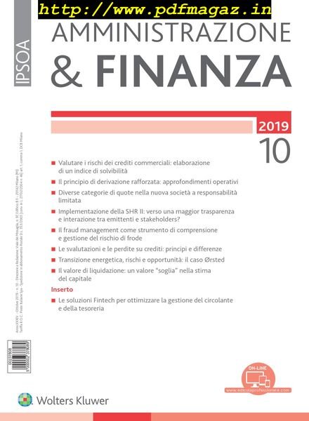Amministrazione & Finanza – Ottobre 2019 Cover