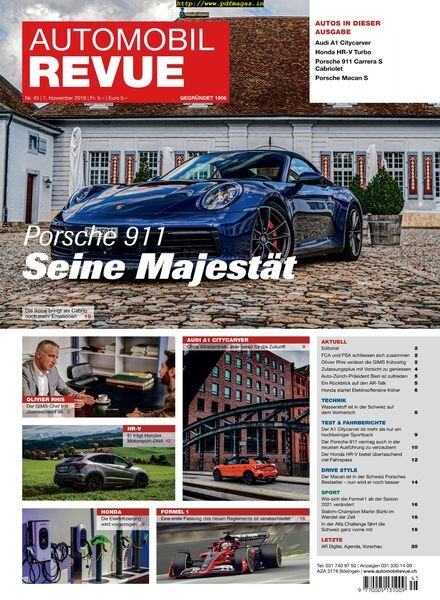 Automobil Revue – 07 November 2019 Cover