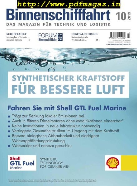 Binnenschifffahrt – Oktober 2019 Cover