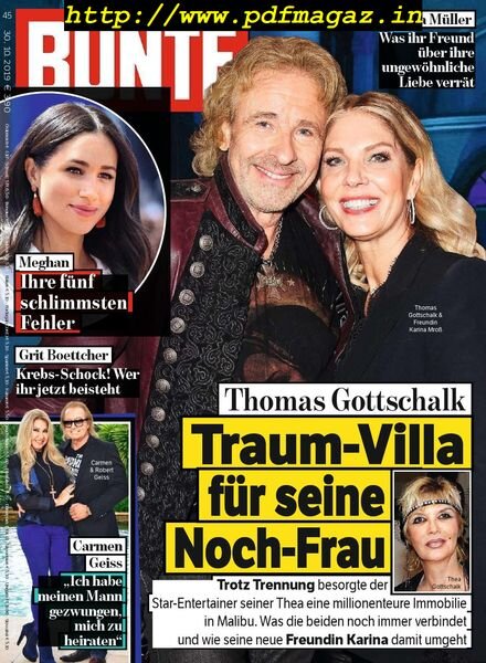 Bunte – 30 Oktober 2019 Cover