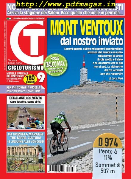 Cicloturismo – Settembre 2016 Cover
