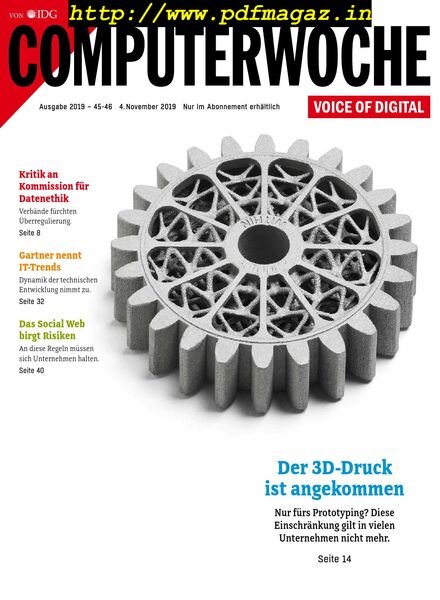 Computerwoche – 04 November 2019 Cover