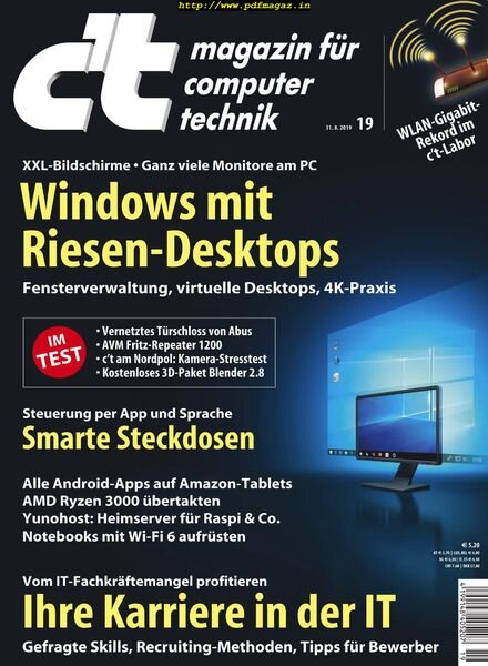 c’t Magazin – 31 August 2019 Cover