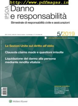 Danno e Responsabilita – Novembre 2019