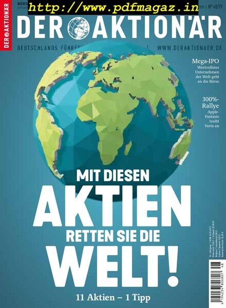 Der Aktionar – 21 November 2019 Cover