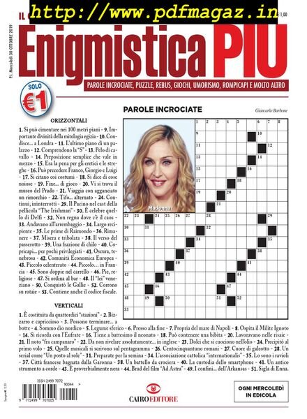 Enigmistica PIU – 5 Novembre 2019 Cover