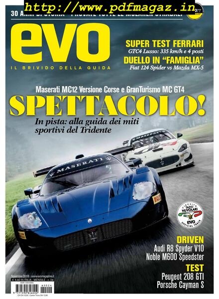 Evo Italia – Novembre 2016 Cover
