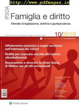 Famiglia e Diritto – Ottobre 2019