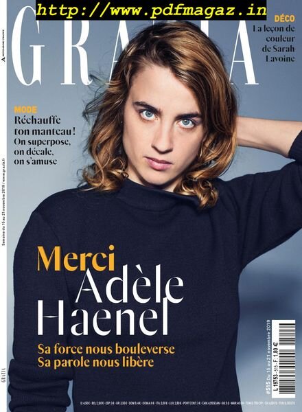 Grazia France – 15 novembre 2019 Cover