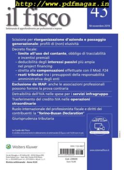 il fisco – 18 Novembre 2019