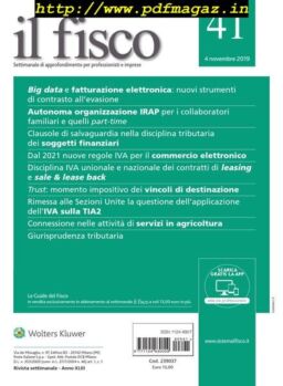 il fisco – 4 Novembre 2019