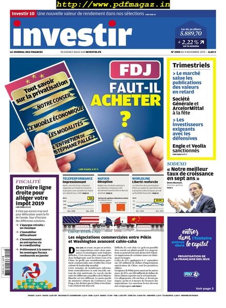 Investir – 9 Novembre 2019 Cover