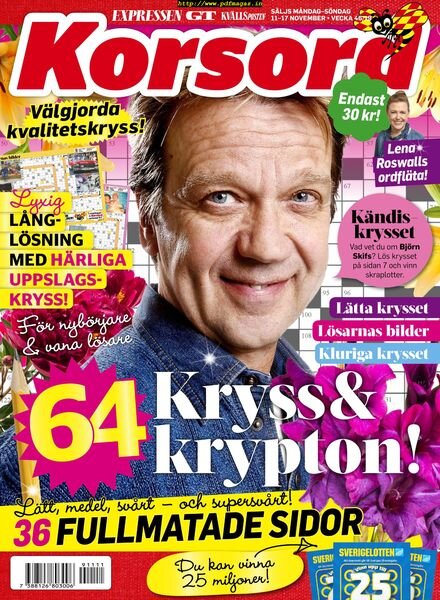 Korsord – 11 november 2019 Cover