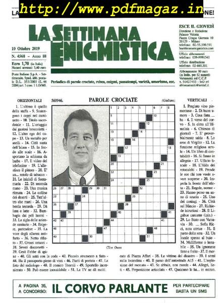 La Settimana Enigmistica – 10 Ottobre 2019 Cover