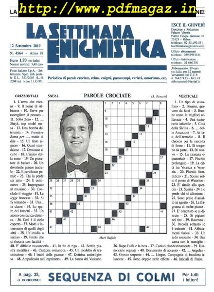 La Settimana Enigmistica – 12 Settembre 2019 Cover