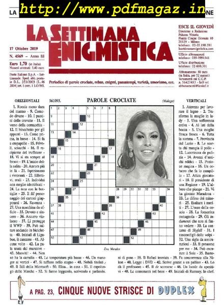 La Settimana Enigmistica – 17 Ottobre 2019 Cover