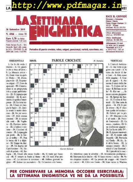 La Settimana Enigmistica – 26 Settembre 2019 Cover