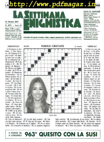 La Settimana Enigmistica – 31 Ottobre 2019 Cover