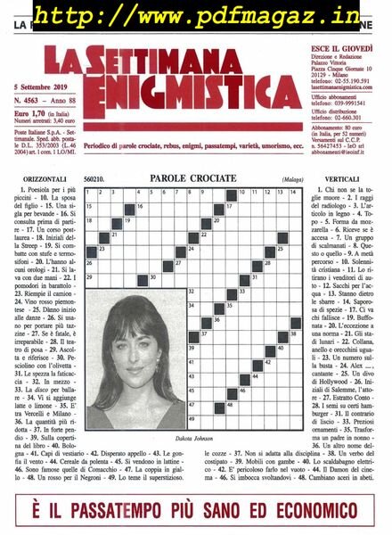 La Settimana Enigmistica – 5 Settembre 2019 Cover