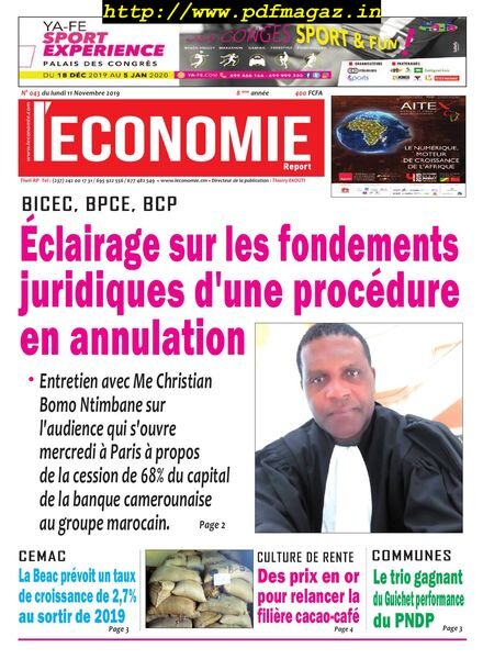 L’Economie International – 11 novembre 2019 Cover