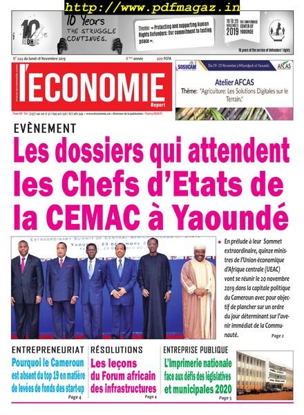 L’Economie International – 18 novembre 2019 Cover