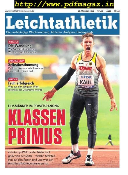 Leichtathletik – 16 Oktober 2019 Cover
