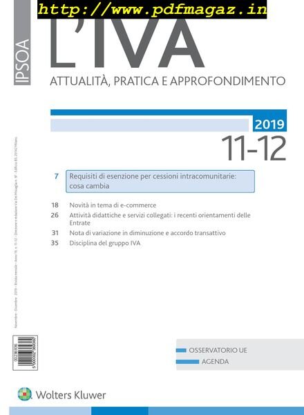 L’IVA – Novembre 2019 Cover
