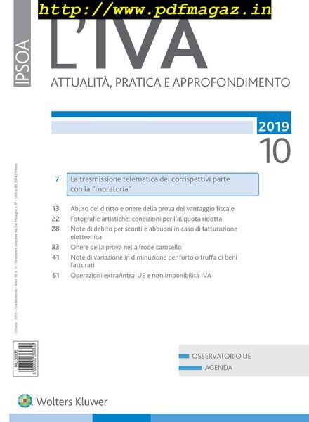 L’IVA – Ottobre 2019 Cover