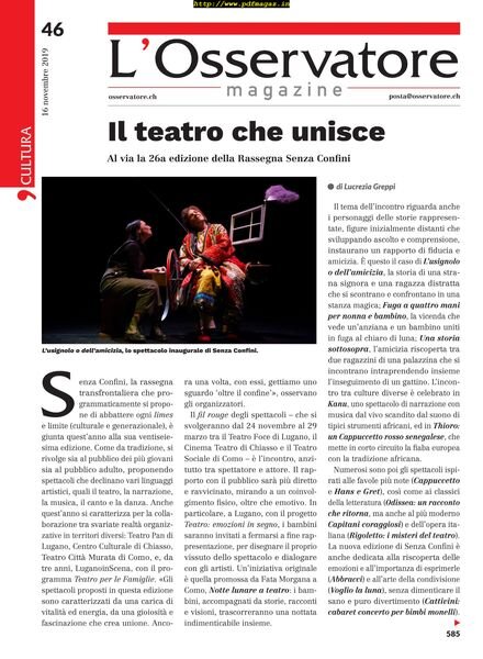 L’Osservatore – 16 novembre 2019 Cover