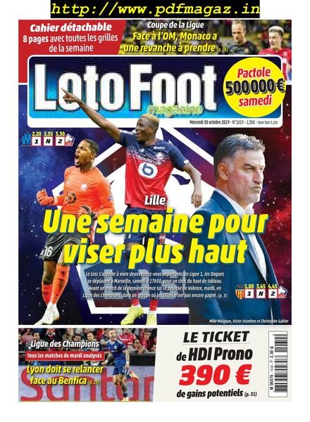 Loto Foot – 30 octobre 2019 Cover