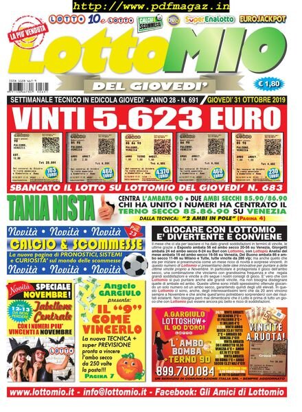 Lottomio del Giovedi – 31 Ottobre 2019 Cover