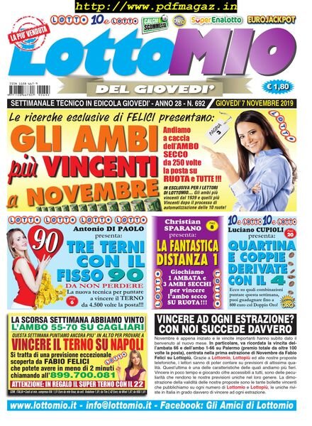 Lottomio del Giovedi – 7 Novembre 2019 Cover