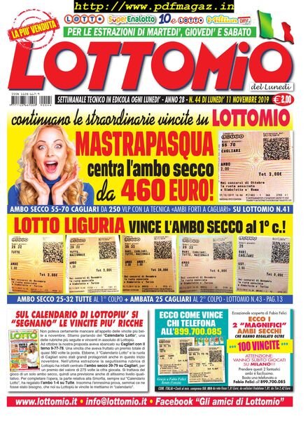 Lottomio del Lunedi – 11 Novembre 2019 Cover