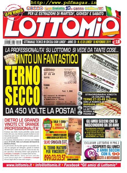 Lottomio del Lunedi – 18 Novembre 2019 Cover