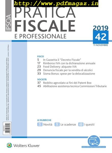 Pratica Fiscale e Professionale – 11 Novembre 2019 Cover