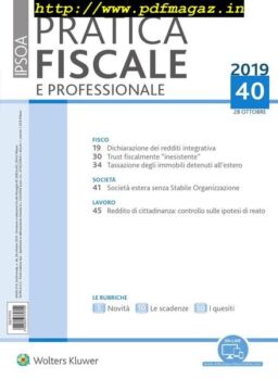 Pratica Fiscale e Professionale – 28 Ottobre 2019