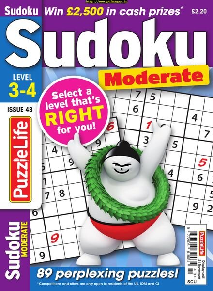 PuzzleLife Sudoku Moderate – October 2019 Cover