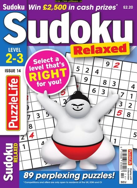 PuzzleLife Sudoku Relaxed – November 2019 Cover